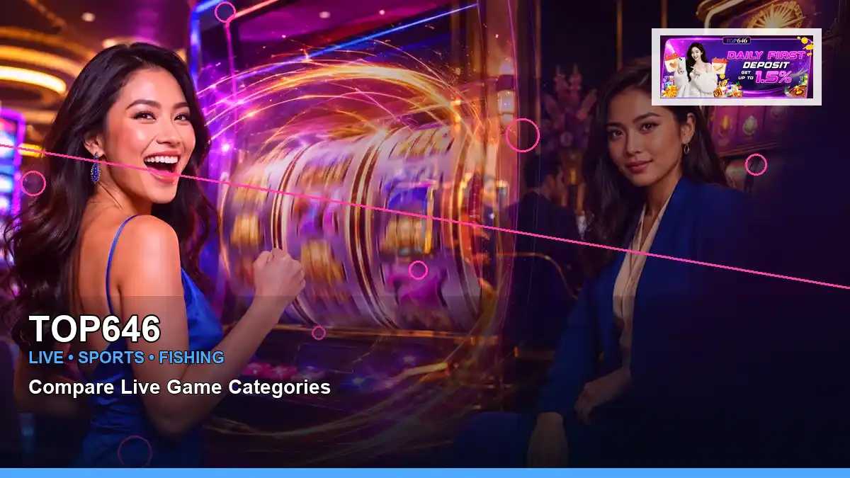 TOP646 left-framed neon jackpot slot games highlighting mobile-friendly casino play