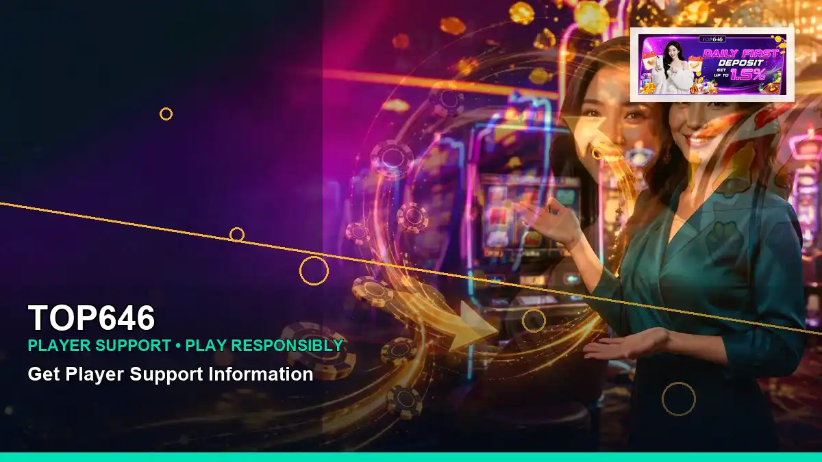 TOP646 gold jackpot slot games featuring an adult Filipina casino host with a right-framed composition
